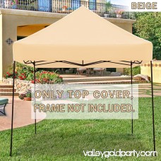 STRONG CAMEL Ez pop Up Canopy Replacement Top instant 10'X10' gazebo EZ canopy Cover patio pavilion sunshade plyester- Tan Color 564102220